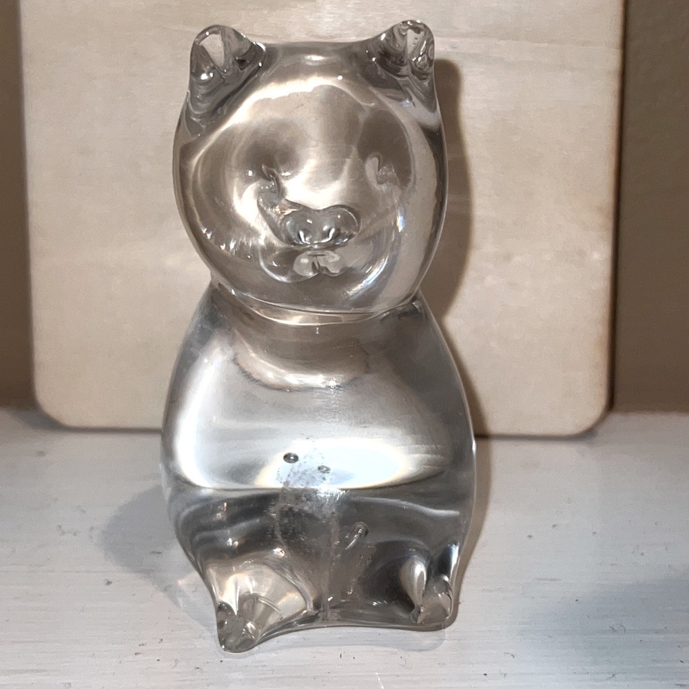 Art Glass Teddy Bear Figure Paperweight Home Decor DD